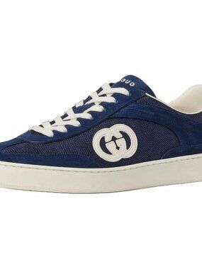 $920 Gucci G74 'Interlocking G - Blue Suede Size UK 11